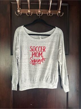Bella Canvas Heather Gray 'Soccer Mom Squad' Scoop Neck Sweater